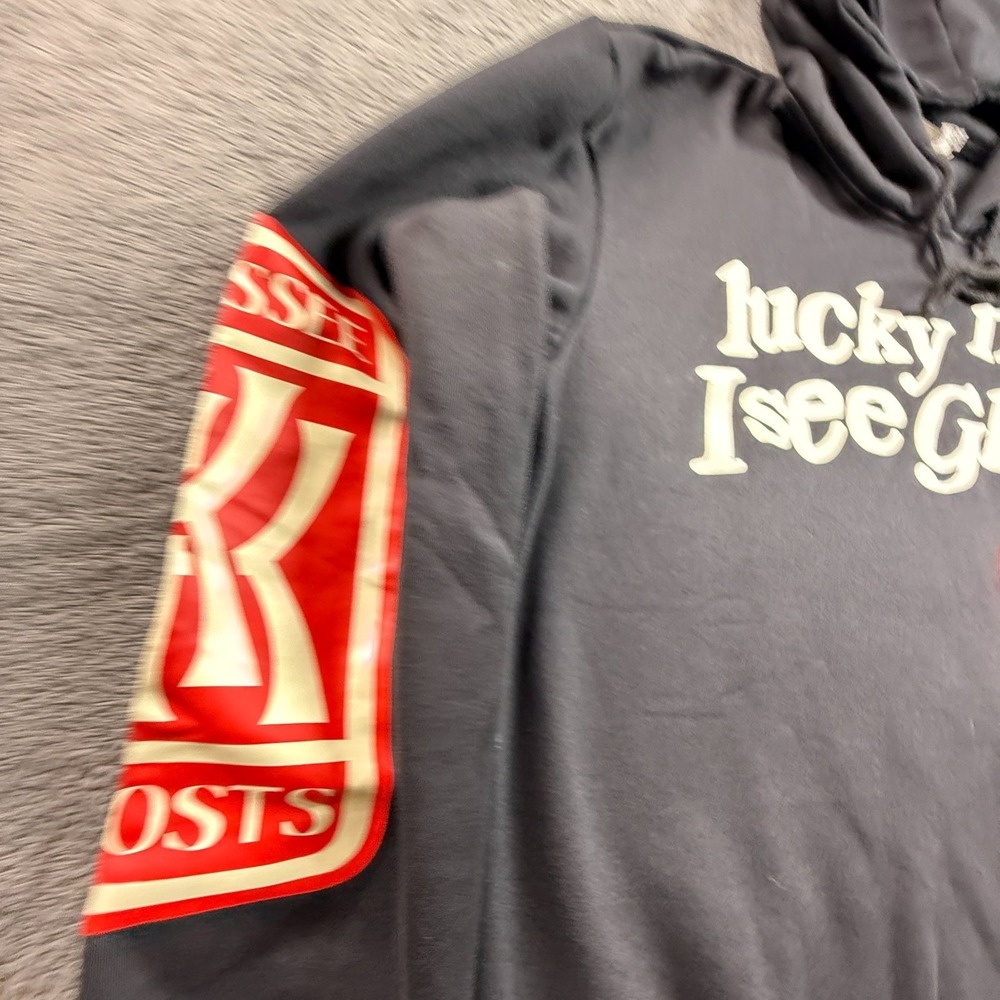 Lucky Me I See Ghosts Hoodie XL Black Kanye West Kid Cudi Camp Flog Gnaw - Picture 7 of 10